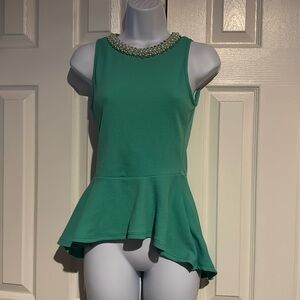 Peplum Mint Top